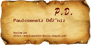 Paulcsenetz Döniz névjegykártya